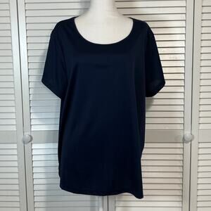 Blair Vintage 90s Navy Blue Minimalist Cottagecore Blouse Women 2XL